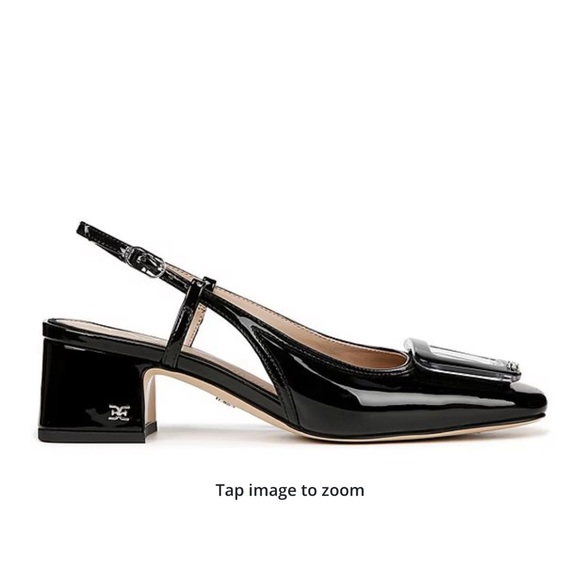 Sam Edelman Tracie Patent Buckle Detail Slingback Pumps size 9 Black in box - Picture 3 of 14